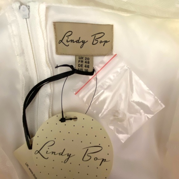 NWT Lindy Bop Ivory Aleena Swing Dress Sz 16 - Picture 6 of 6